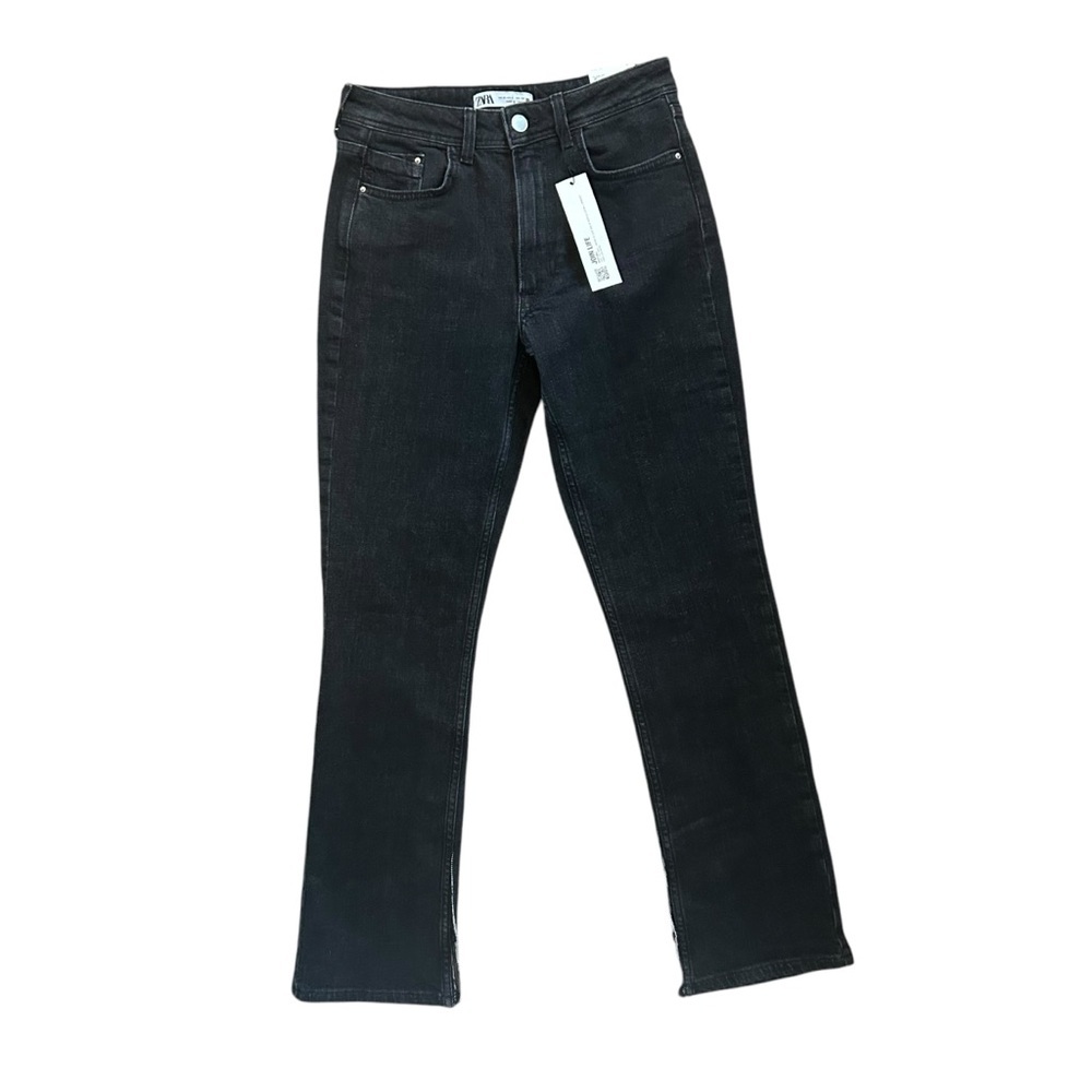 Zara Black Denim Flare Split Hem
High Rise Jeans Size 6 Raw Fringed Split Hem - Picture 2 of 12